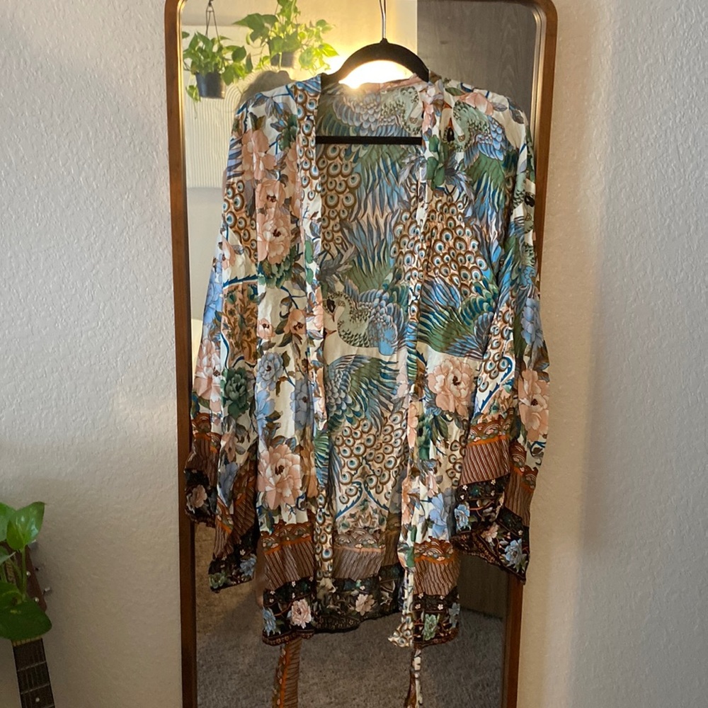 Silk kimono robe short